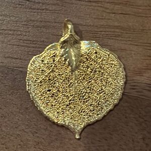 Faux Gold Leaf Necklace Pendant!